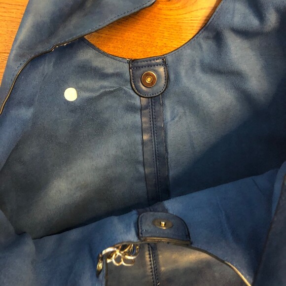 Cute Blue Boho Imitation Leather Shoulder Bag - Picture 4 of 5